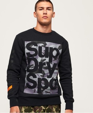 Superdry Combat Boxer Crew Férfi Pulóver Fekete | ISHNZ2356